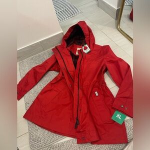 NWT Hunter hooded zipper closure rain coat size XL